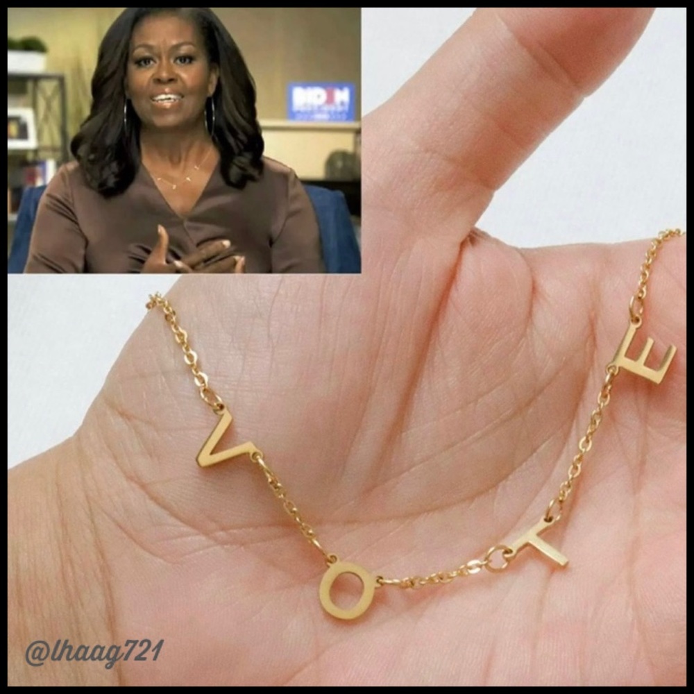 ✨LAST 1✨“VOTE” NECKLACE IN GOLD - NOT RESTOCKING - Picture 2 of 9